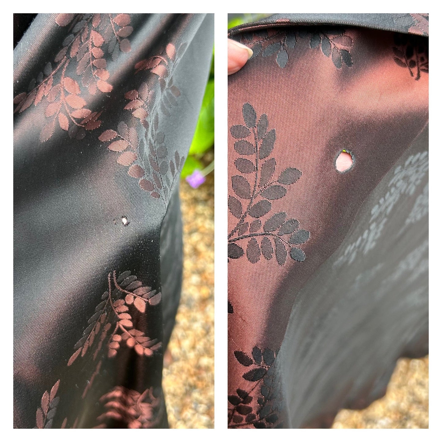 faults to black & pink floral damask fabric - Splendid Vintage World