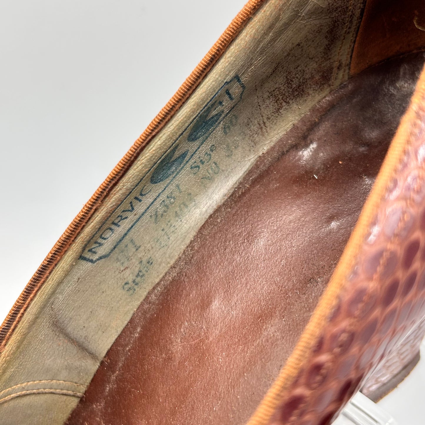1940s CC41 faux snake skin peep toe shoes