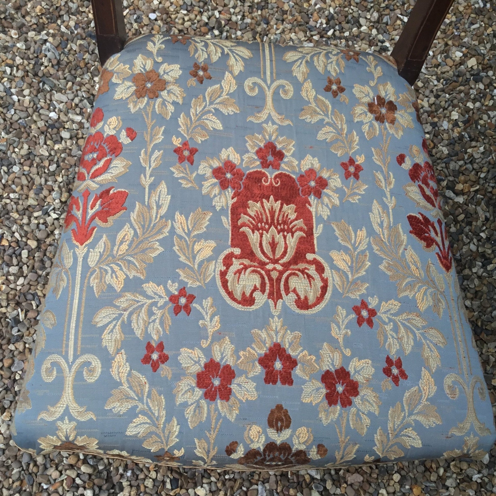 Jim dickens fabric upholstered seat on both chairs