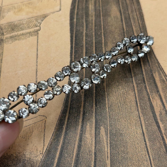 Antique 1900s 1920s diamanté brooch - Splendid Vintage World