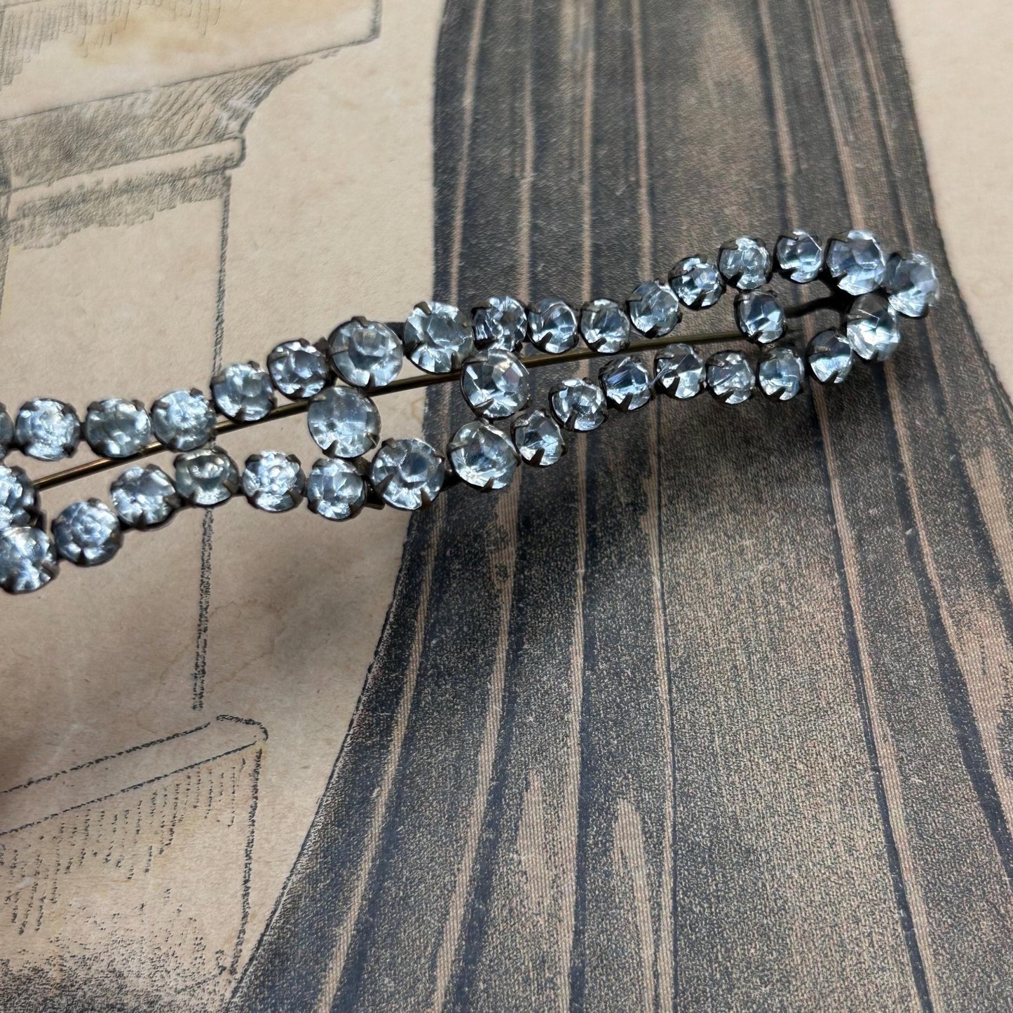 Antique 1900s 1920s diamanté brooch - Splendid Vintage World