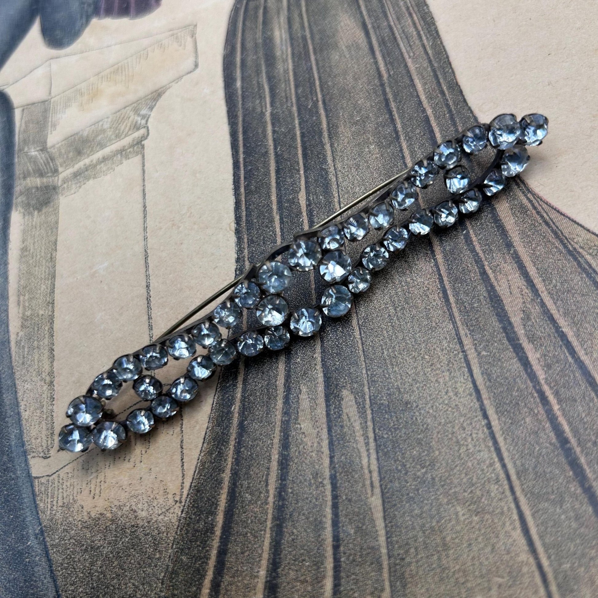 Antique 1900s 1920s diamanté brooch - Splendid Vintage World