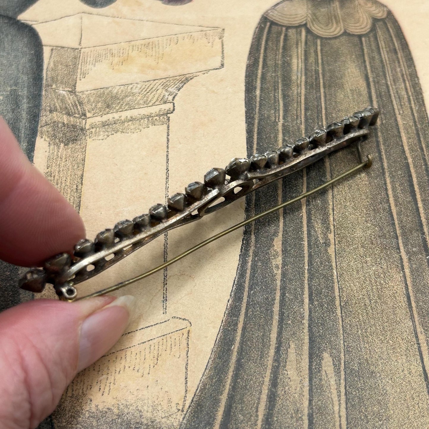 Antique 1900s 1920s diamanté brooch - Splendid Vintage World