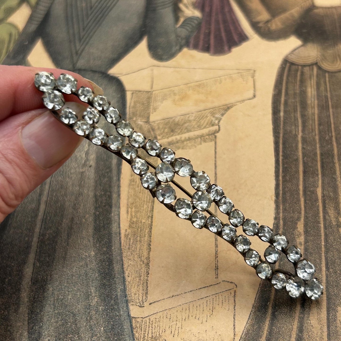 Antique 1900s 1920s diamanté brooch - Splendid Vintage World