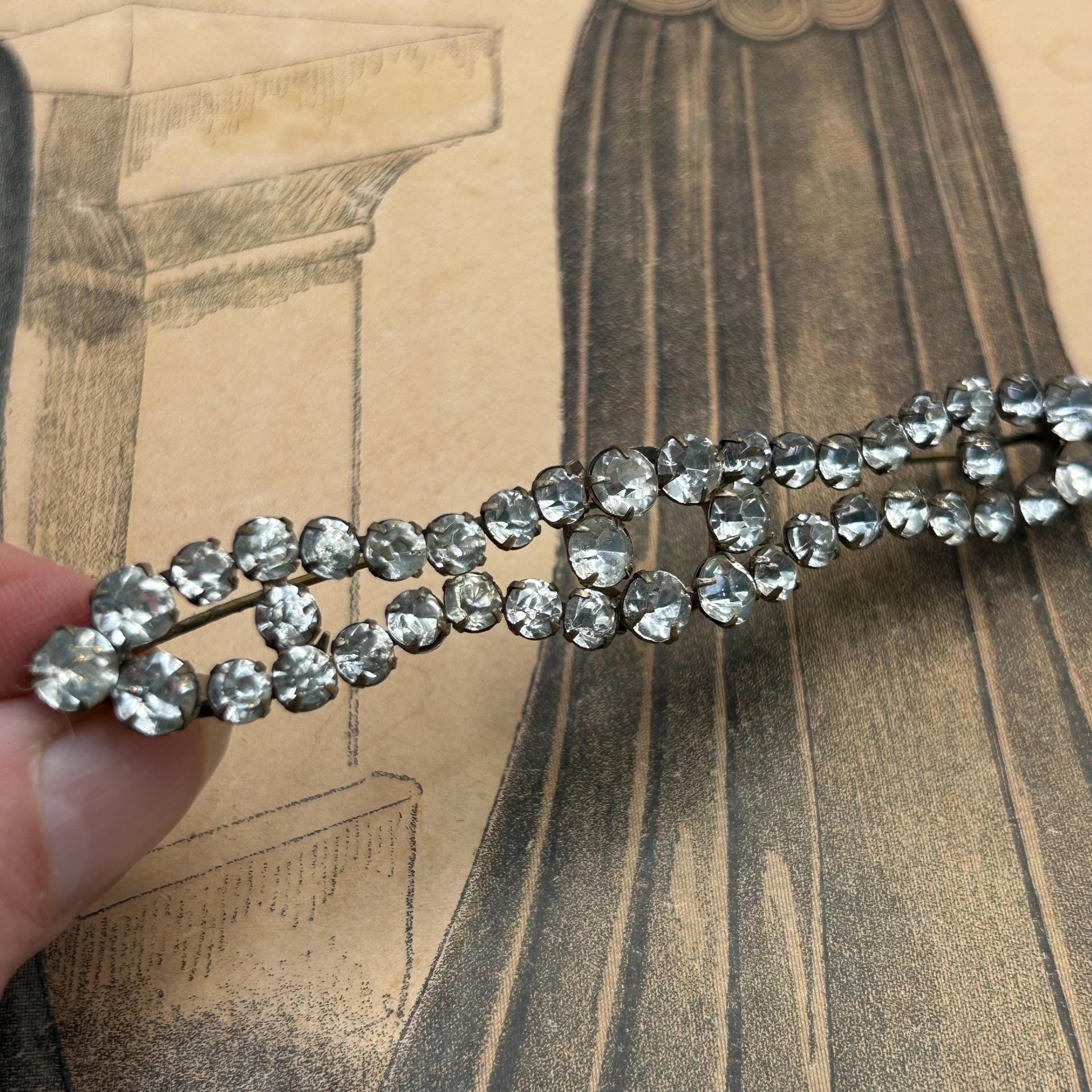 Antique 1900s 1920s diamanté brooch - Splendid Vintage World