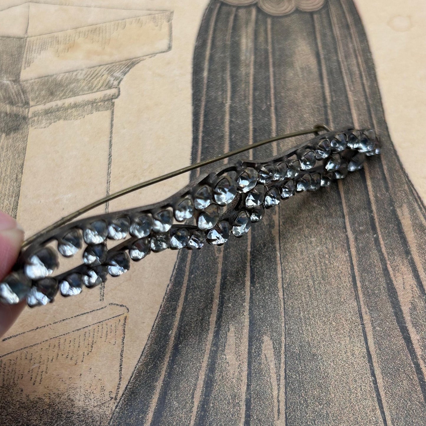 Antique 1900s 1920s diamanté brooch - Splendid Vintage World
