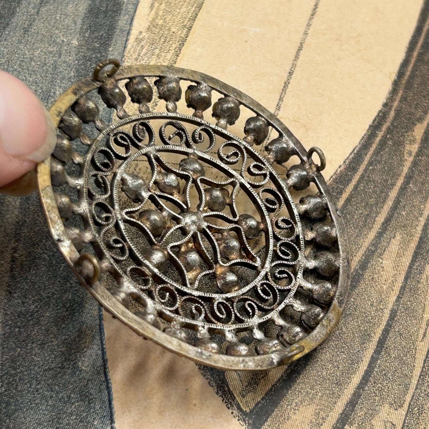 Antique 1900s diamanté filigree hair decoration or dress adornment - Splendid Vintage World