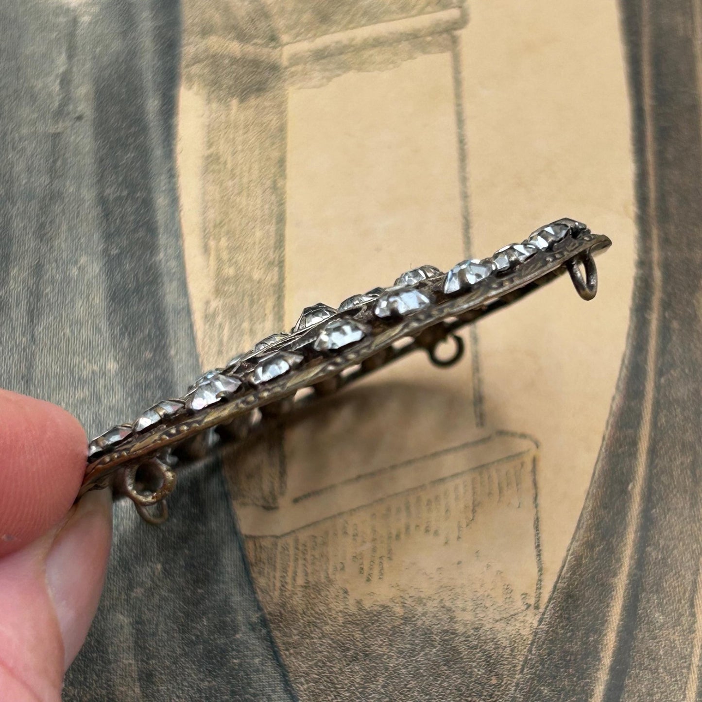 Antique 1900s diamanté filigree hair decoration or dress adornment - Splendid Vintage World