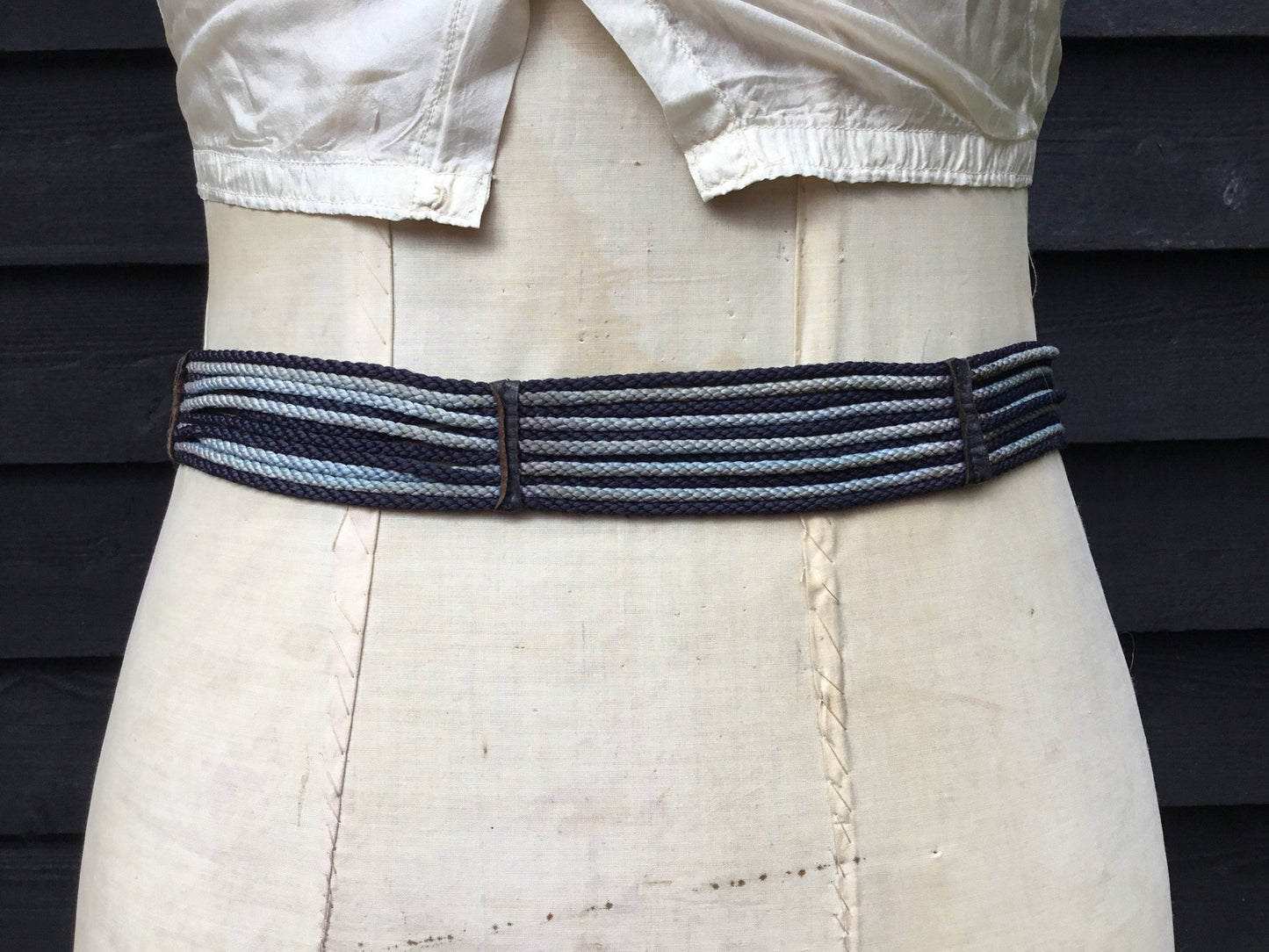 Antique Cord Belt with Arts & Crafts Metal Buckle, 27.5” Long - Splendid Vintage World