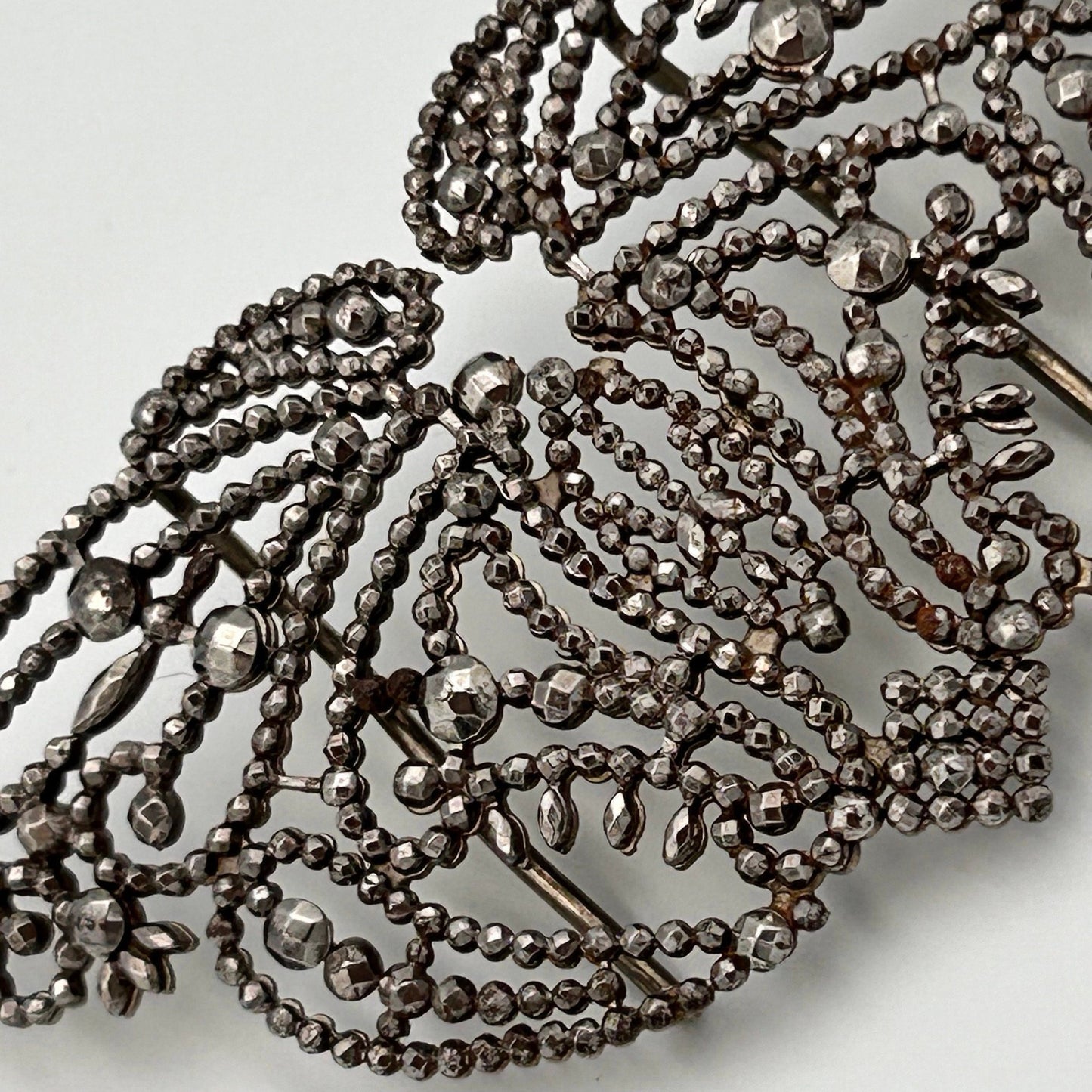 Antique Cut Steel Butterfly 19th Century Sash Buckle - Splendid Vintage World