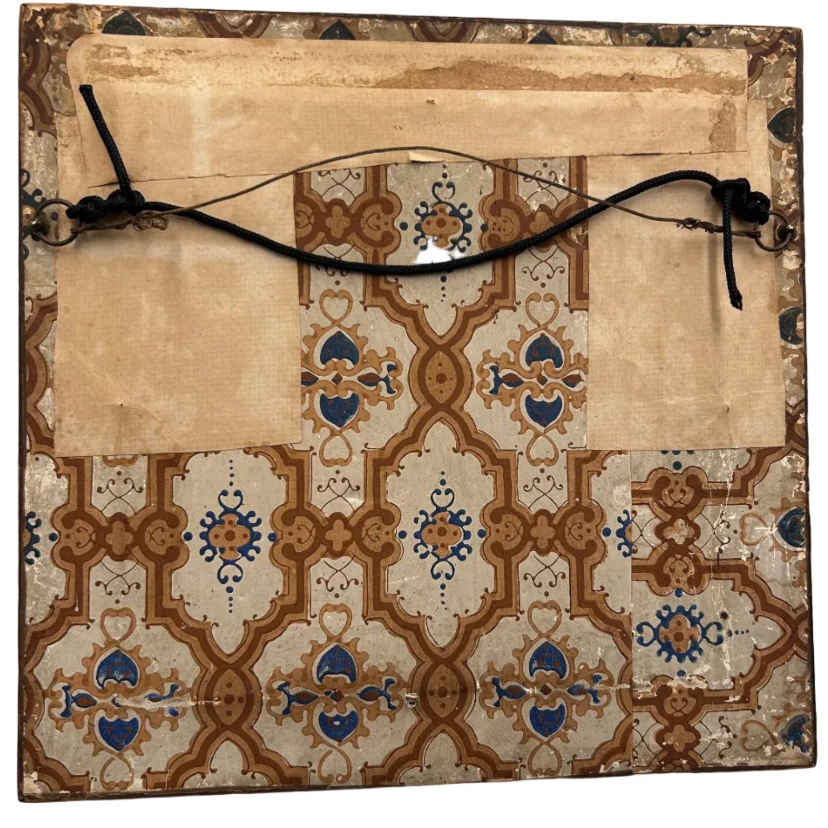 paper covered back of a picture frame - Splendid Vintage World