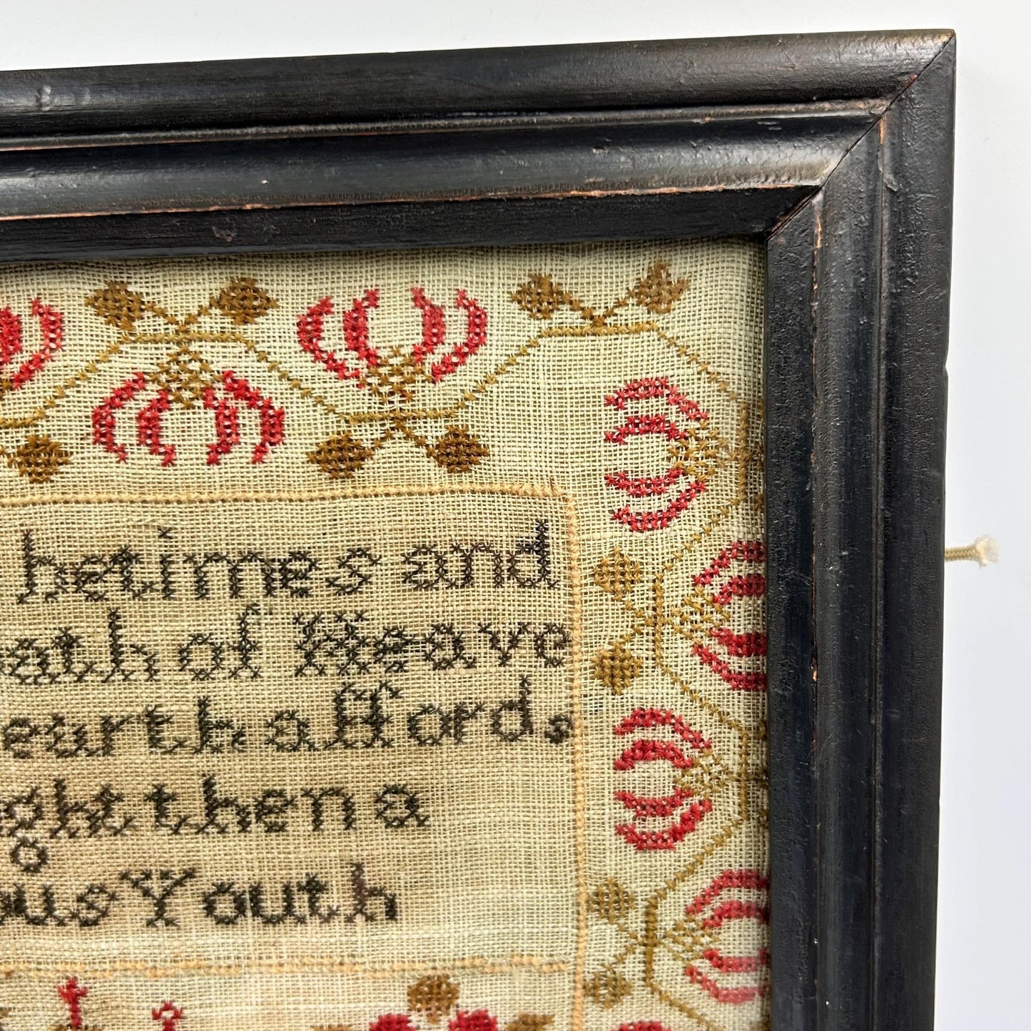 Antique Georgian Religious Sampler dated 1828 by E Parry aged 11 years - Splendid Vintage World