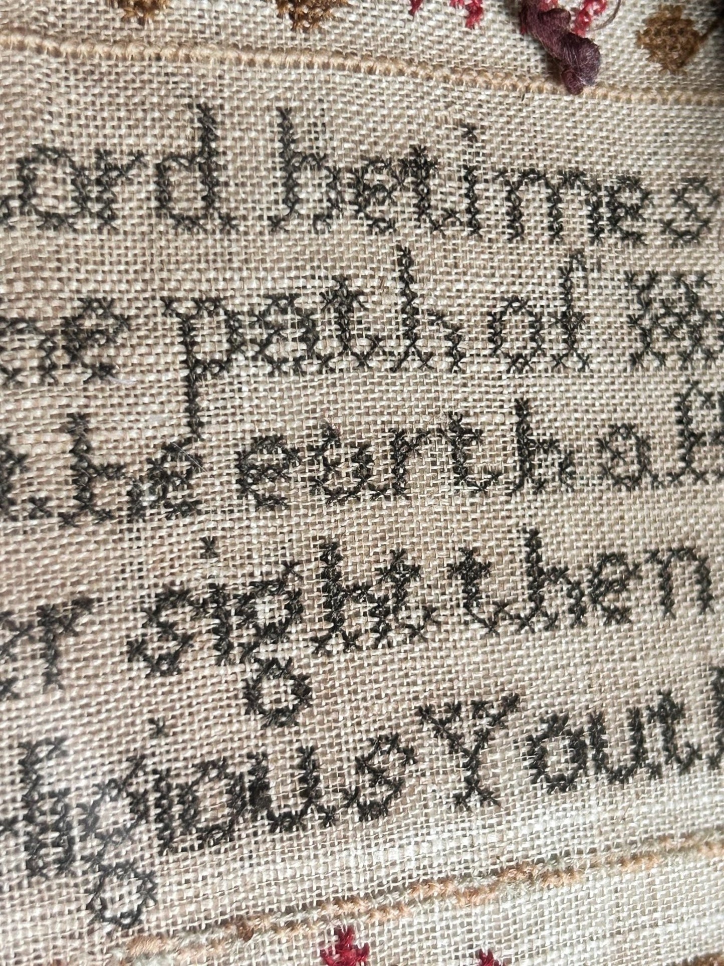 Antique Georgian Religious Sampler dated 1828 by E Parry aged 11 years - Splendid Vintage World