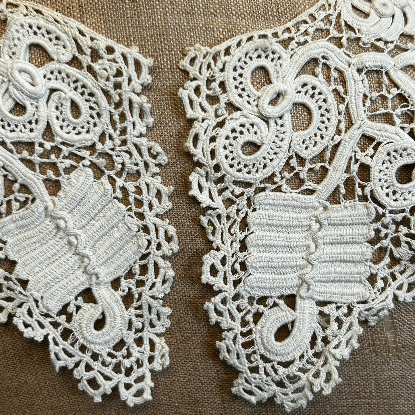 Antique Irish crochet lace Collar, dress front - Splendid Vintage World