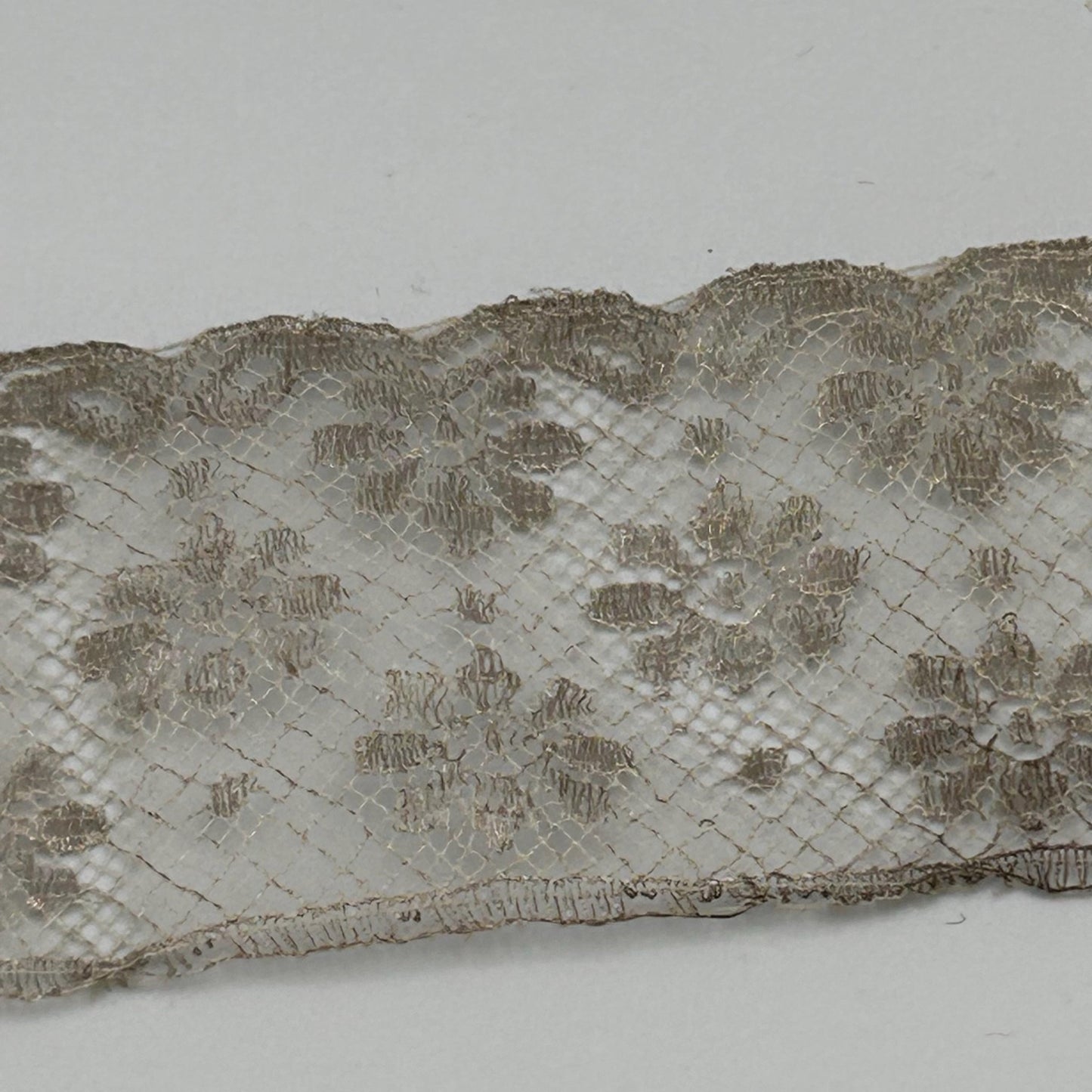 Antique silver metallic lace trim 2” wide x 2m victorian - Splendid Vintage World
