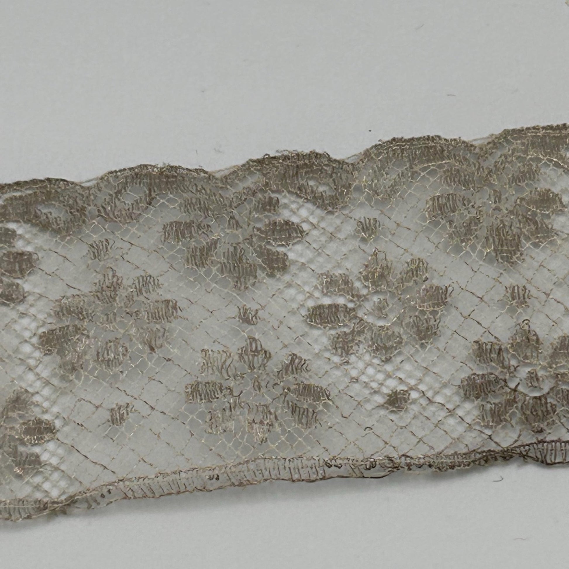 Antique silver metallic lace trim 2” wide x 2m victorian - Splendid Vintage World