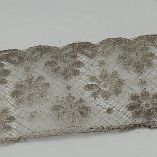 Antique silver metallic lace trim 2” wide x 2m victorian - Splendid Vintage World
