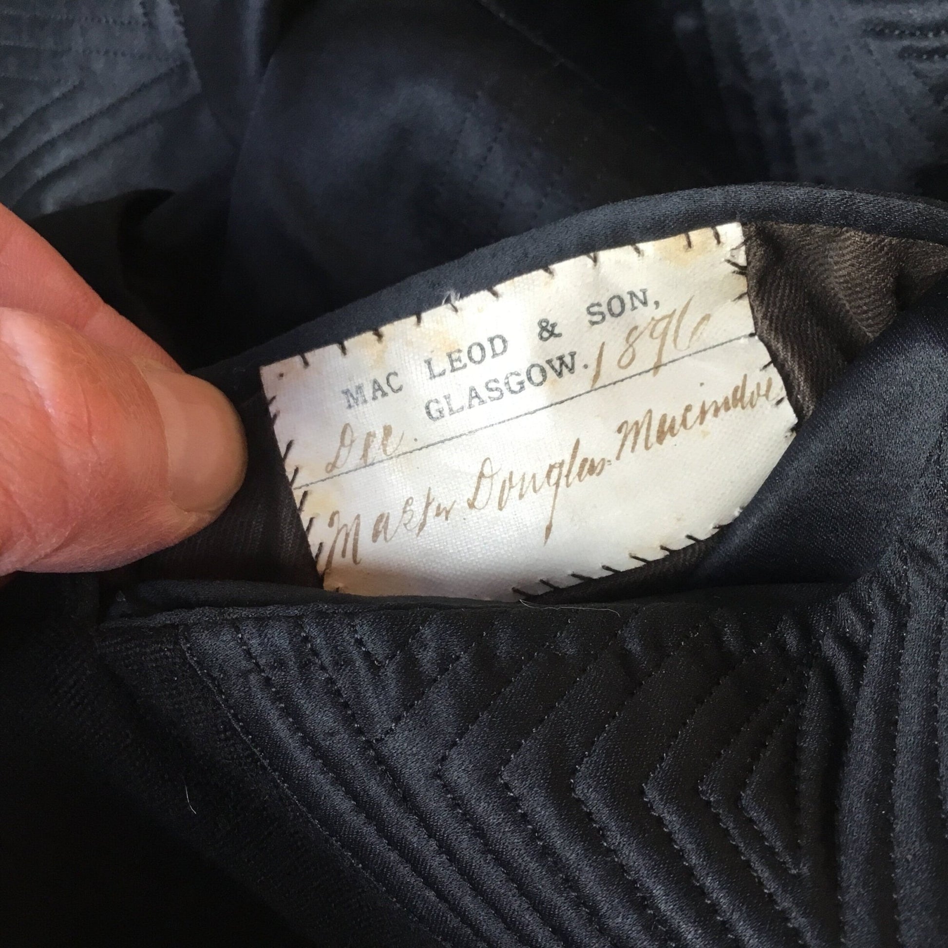 label with details of the owner and dated dec 1896