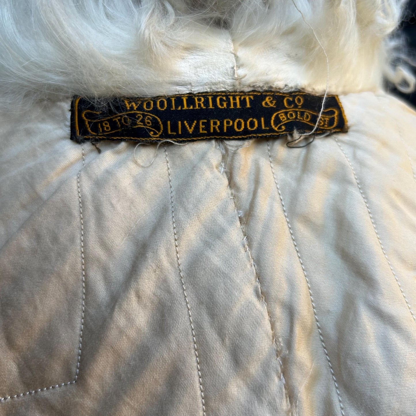 original label in Antique Victorian Edwardian cape of vibrant golden jacquard silk Wedding cape - Splendid Vintage World
