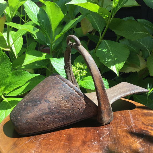Antique Victorian side saddle stirrup pigskin c1850 - Splendid Vintage World