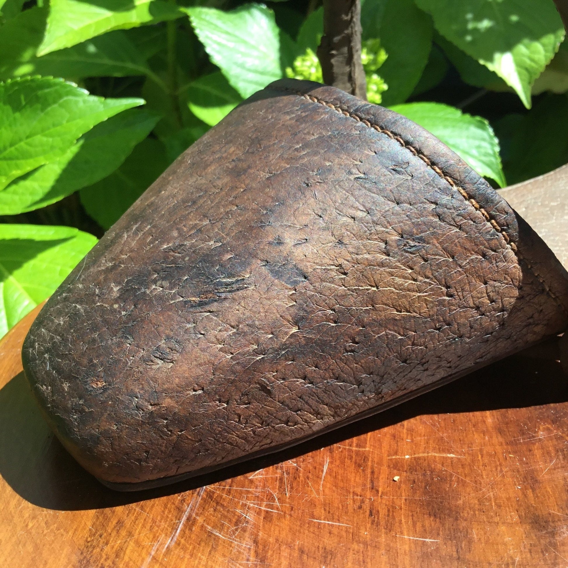 Antique Victorian side saddle stirrup pigskin c1850 - Splendid Vintage World