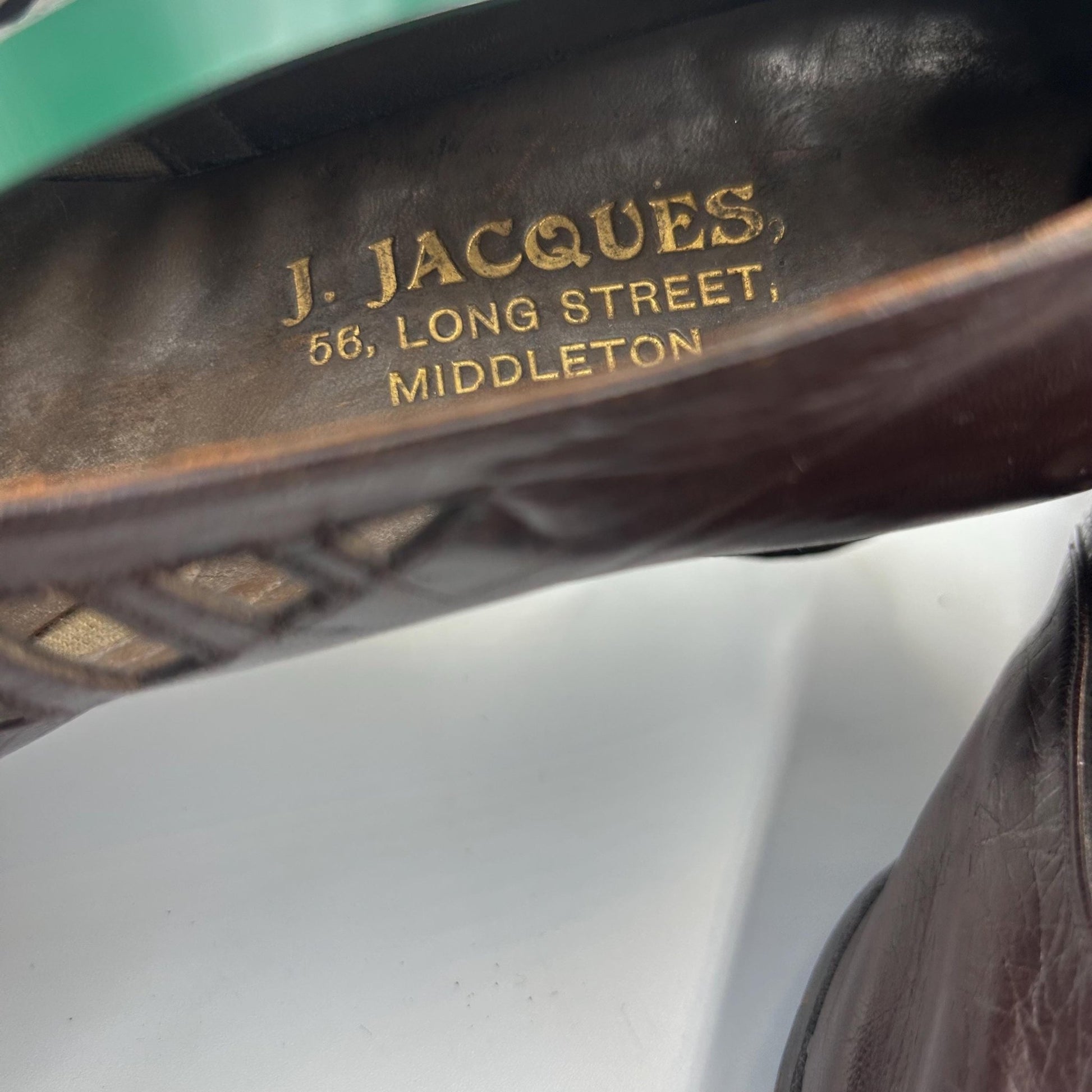 Edwardian 1910s brown Leather Shoes with Cut out Design & faux lizard inserts by J. Jacques