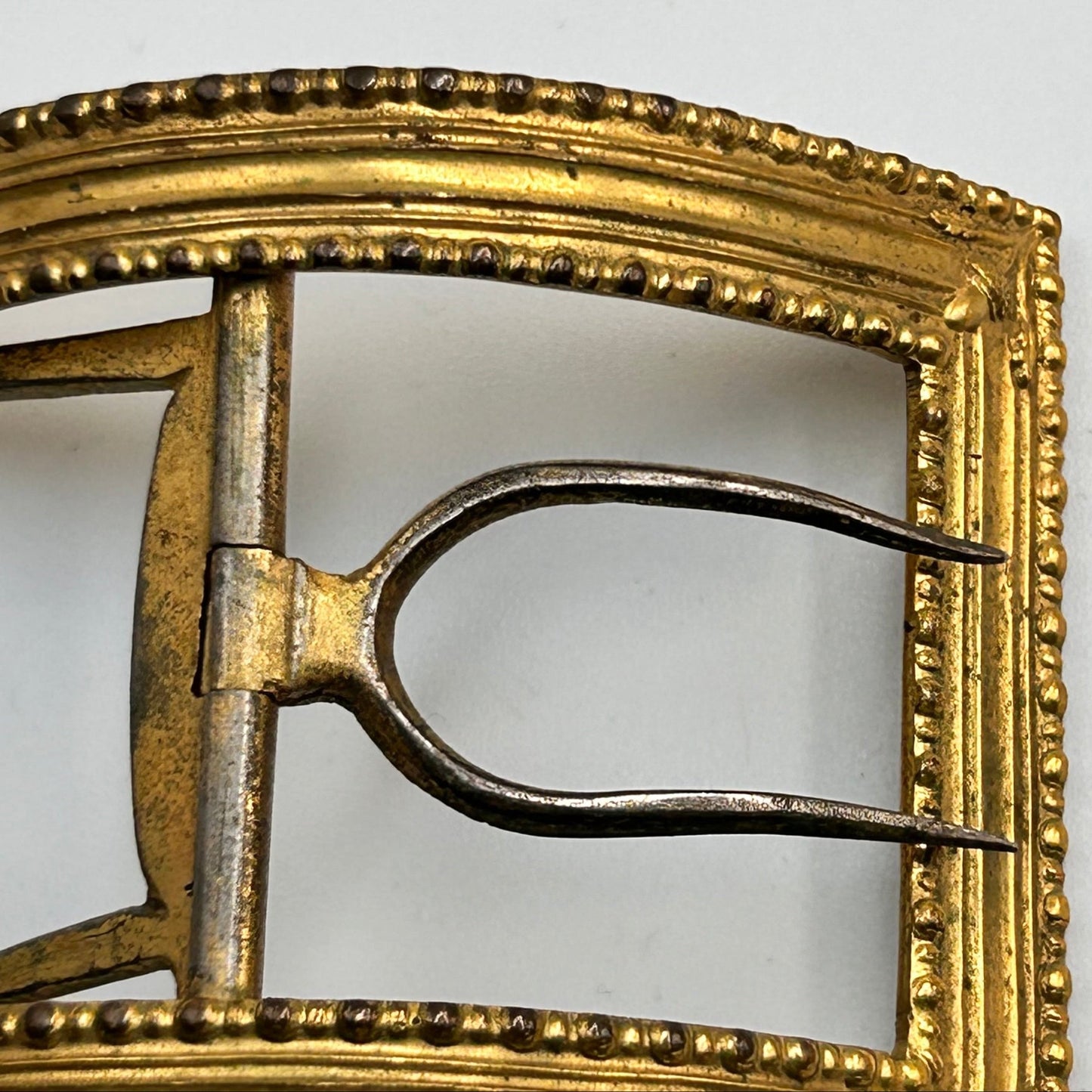 large antique gilt metal shoe buckles with fine acorn detailing Georgian early Victorian - Splendid Vintage World