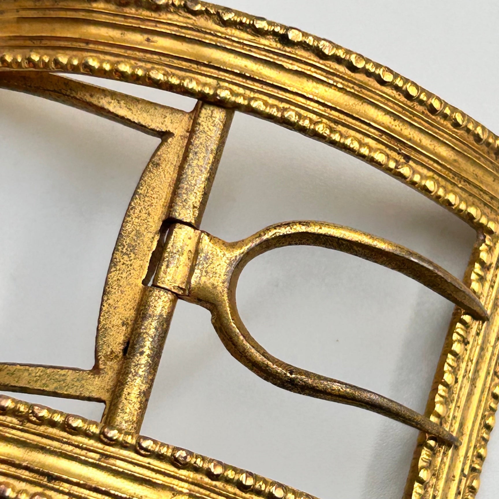 large antique gilt metal shoe buckles with fine acorn detailing Georgian early Victorian - Splendid Vintage World