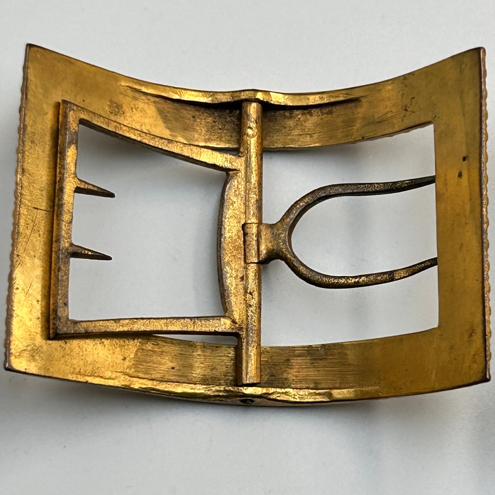 large antique gilt metal shoe buckles with fine acorn detailing Georgian early Victorian - Splendid Vintage World