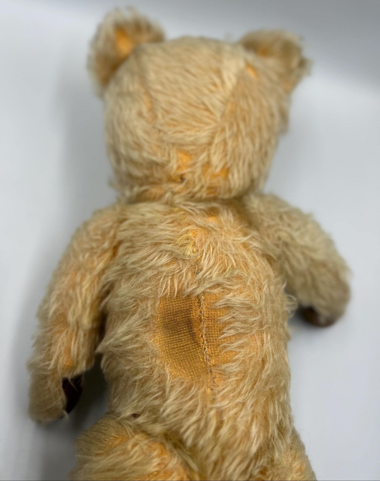Vintage teddy bear jointed worn  on back - Splendid Vintage World