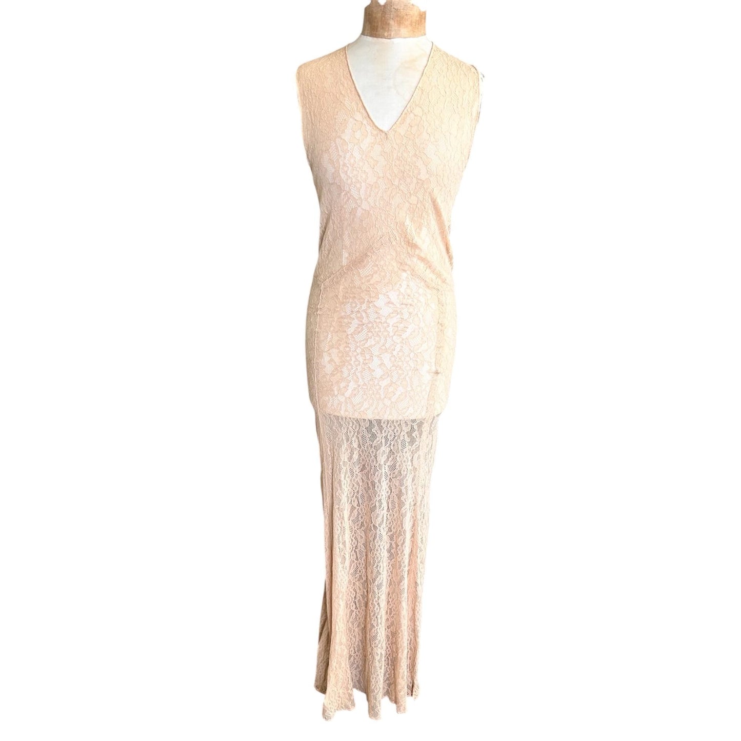 Vintage 1930s Long sheer Lace Dress & jacket - Splendid Vintage World