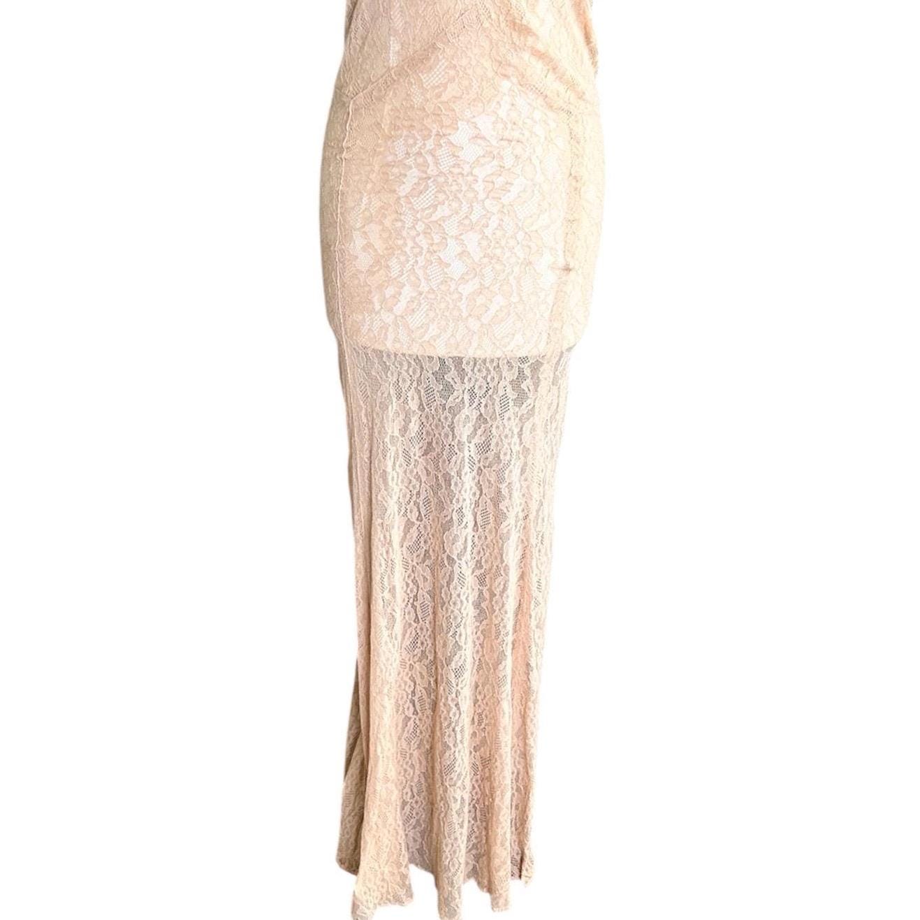 Vintage 1930s Long sheer Lace Dress & jacket - Splendid Vintage World