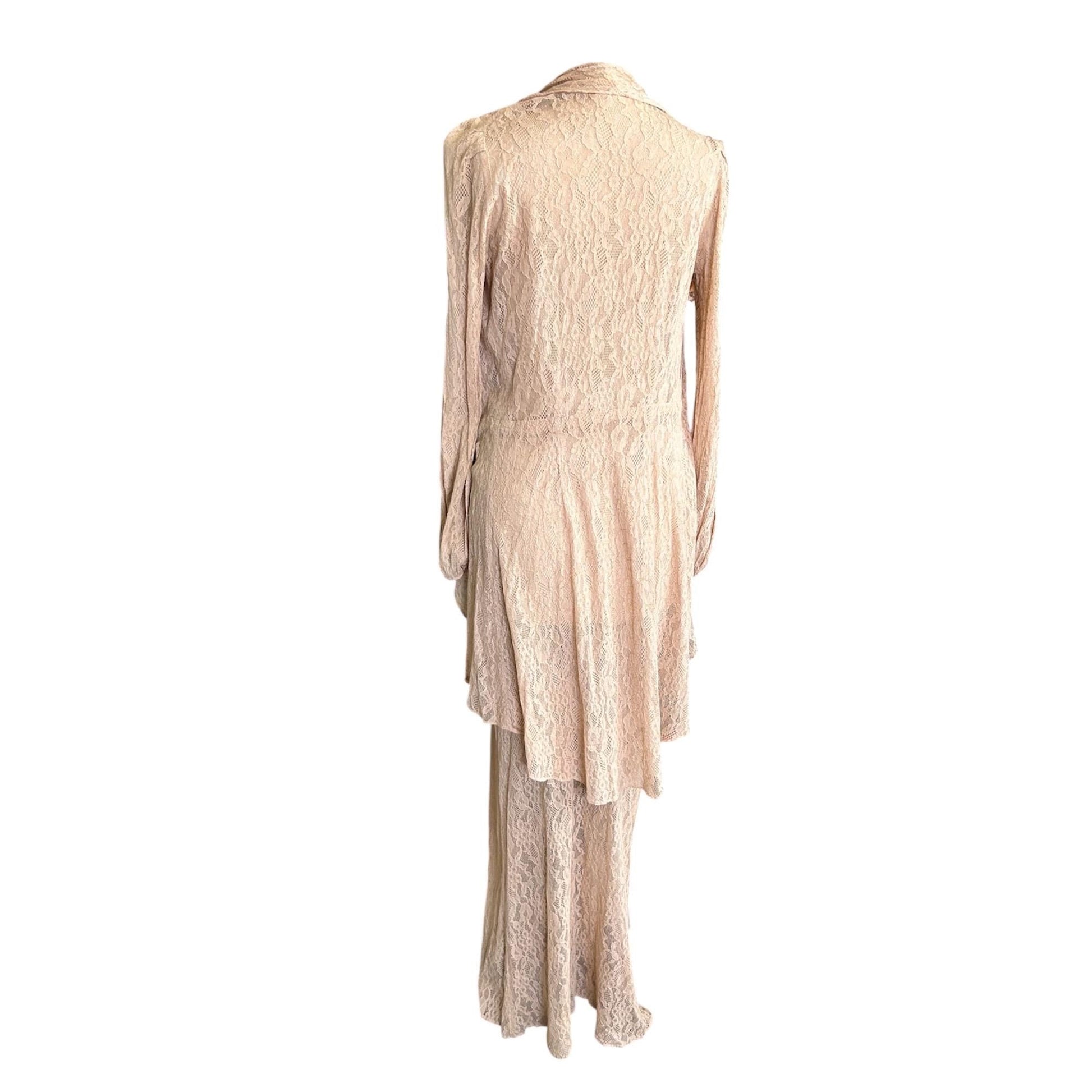 Vintage 1930s Long sheer Lace Dress & jacket - Splendid Vintage World