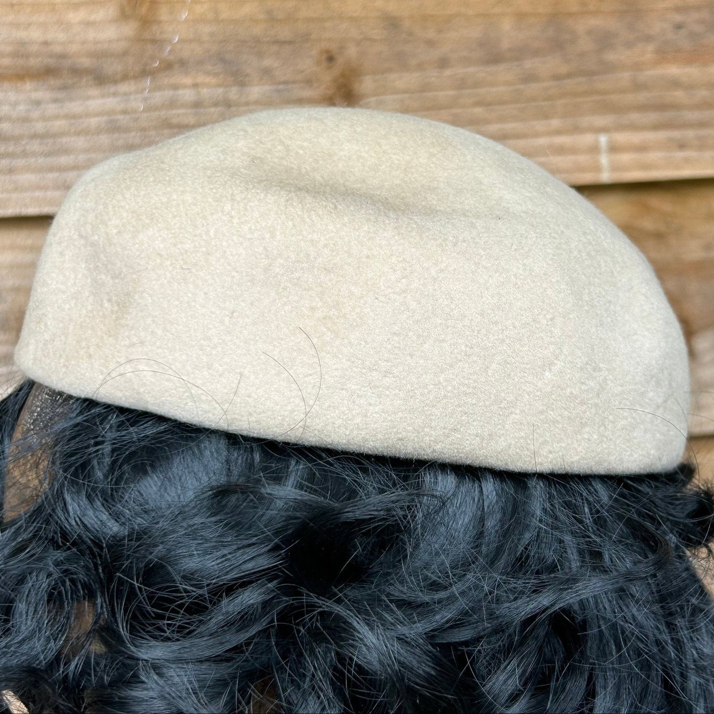 Vintage 1930s Wool Beret with Feather & Bakelite Adornment - Glenover Henry Pollak