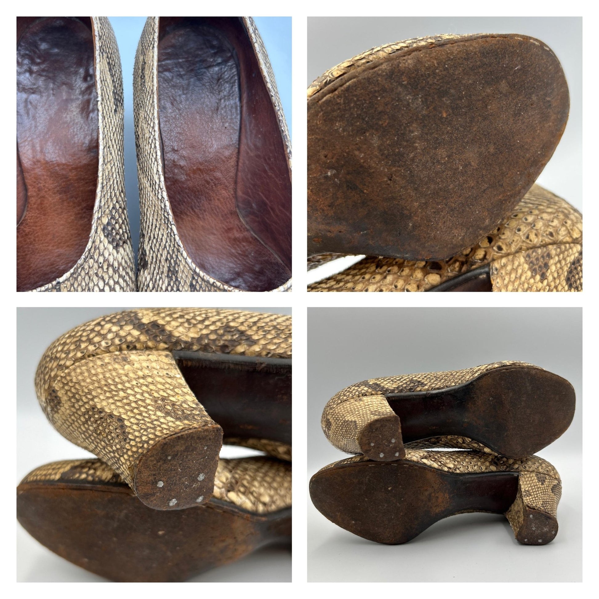 Vintage 1940s ladies leather heeled shoes size 4 - Splendid Vintage World
