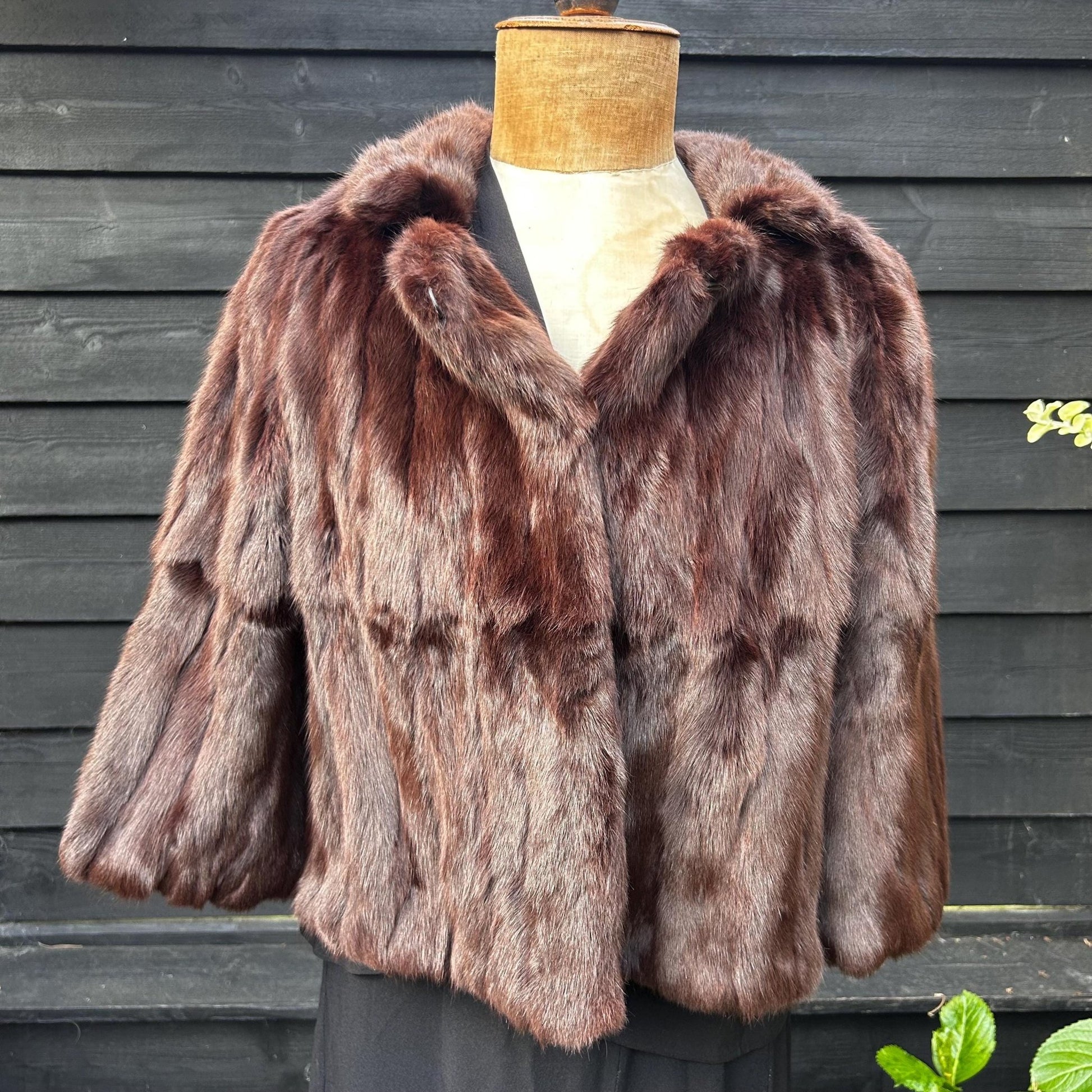 Vintage 1950s fur jacket, cropped with cropped sleeves - Splendid Vintage World