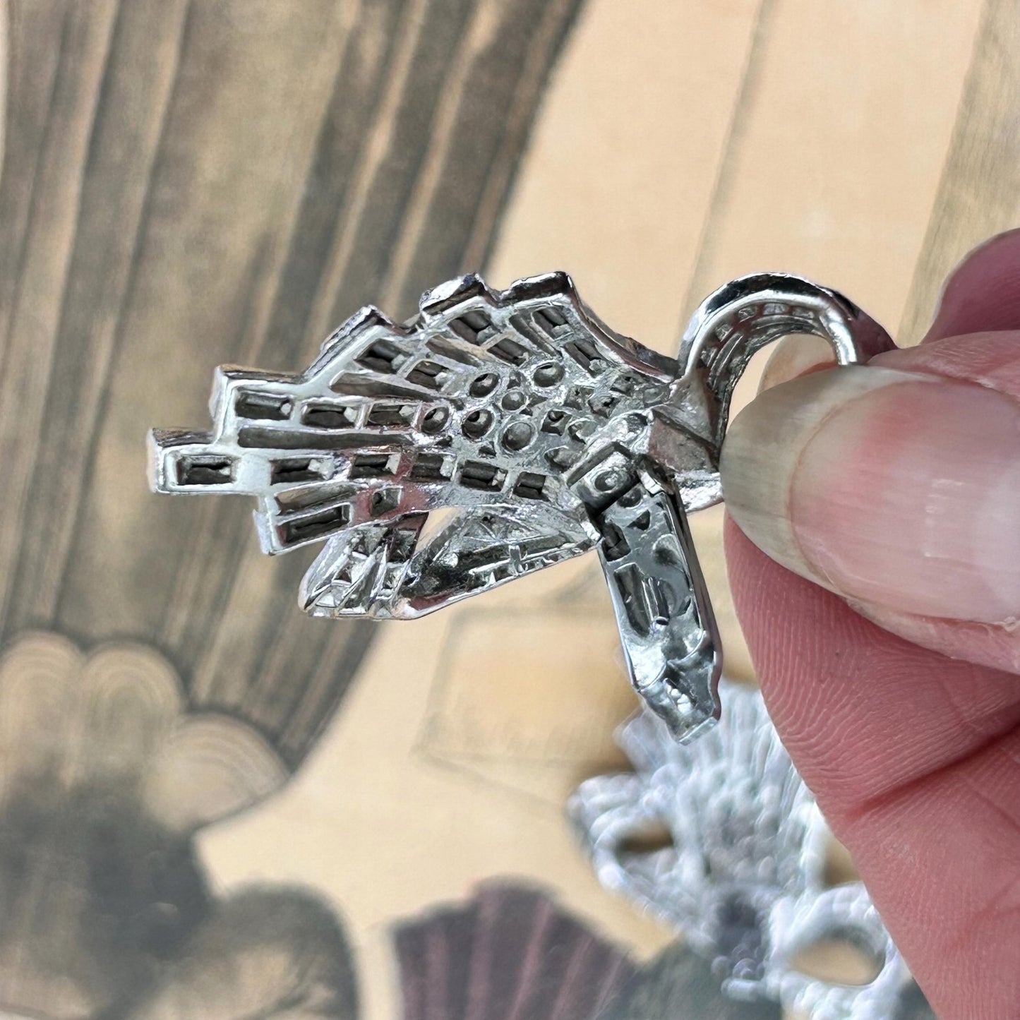 Vintage dress clips, decorative brooches or shoe clips clear sparkly bows - Splendid Vintage World