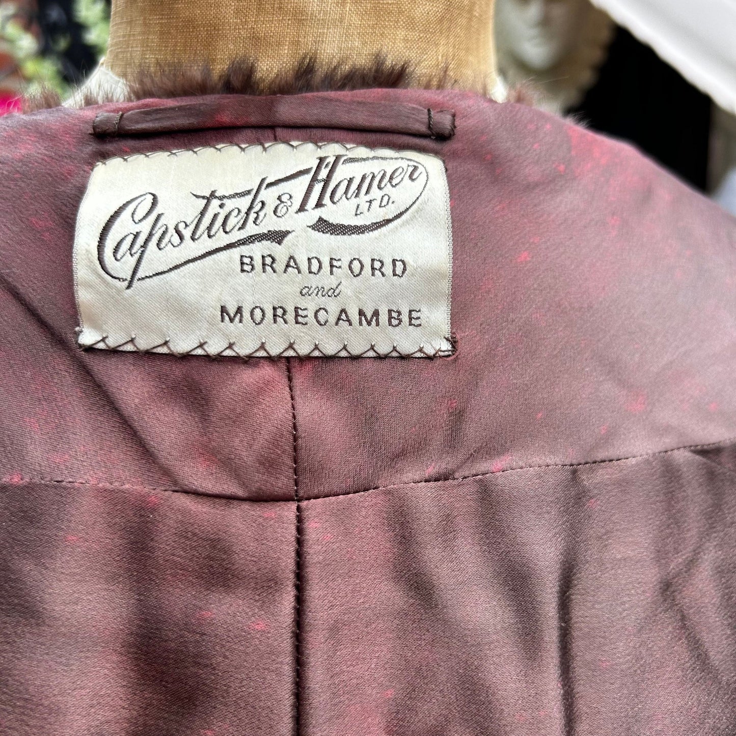 close up of stole Capstick & Hamer label - Splendid Vintage World