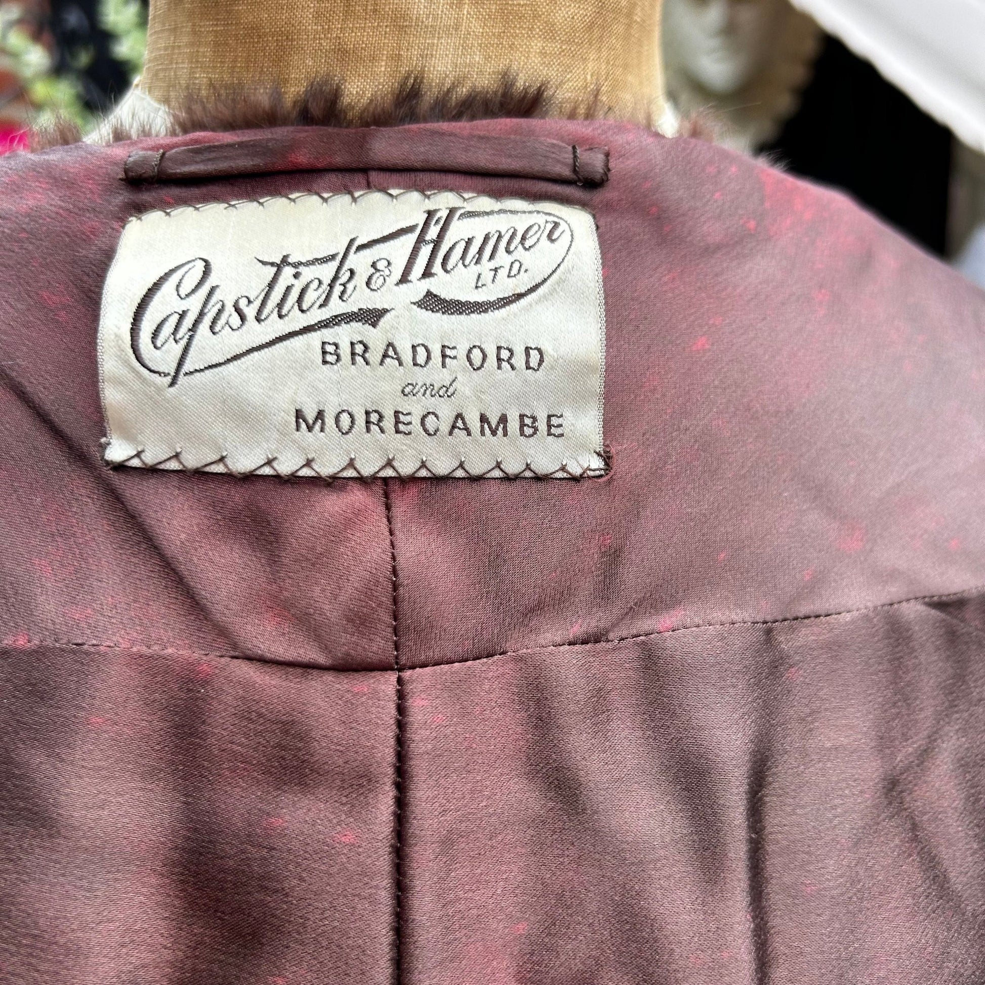 close up of stole Capstick & Hamer label - Splendid Vintage World
