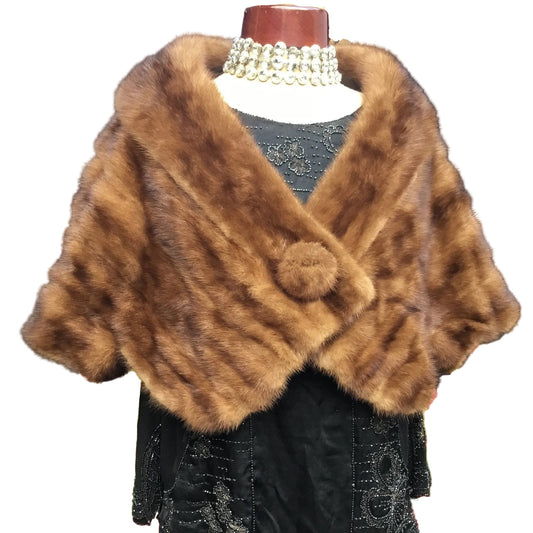 Vintage Mink Fur Stole on mannequin on white background - Splendid Vintage World