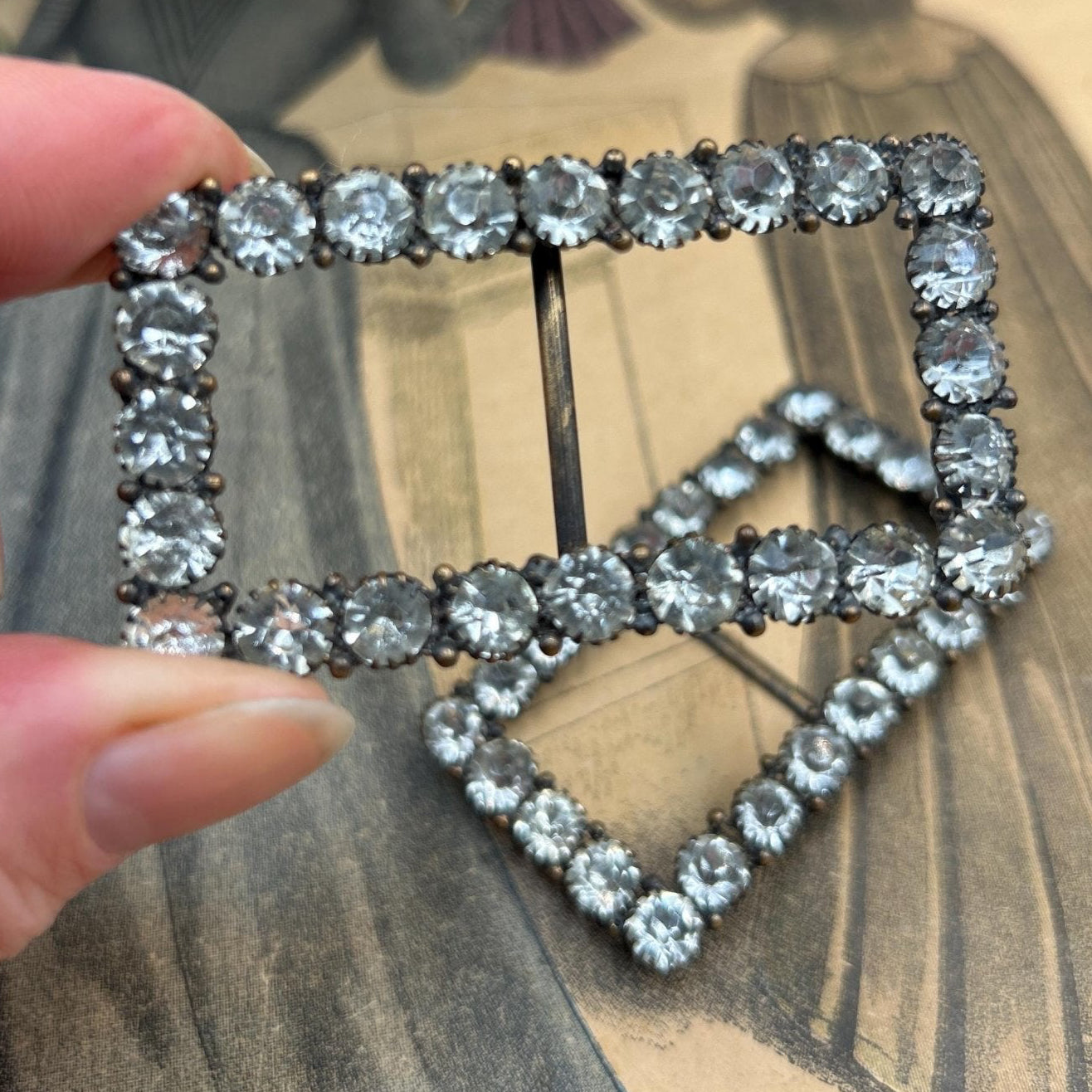 Vintage sash buckles paste diamante dress adornments belt buckles - Splendid Vintage World