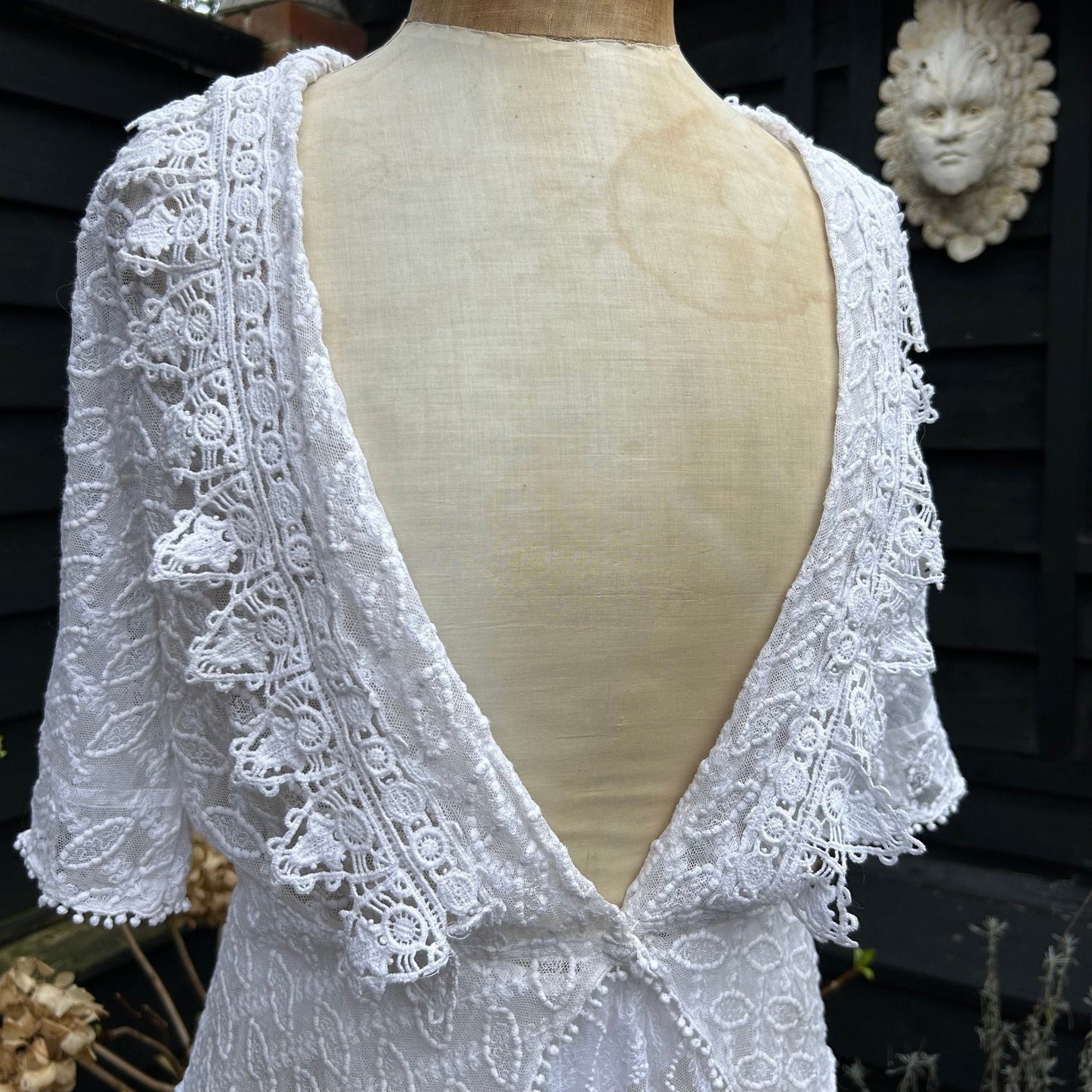 Vintage sheer Embroidered Tulle bridal Wedding Jacket, Lace Collar - Splendid Vintage World