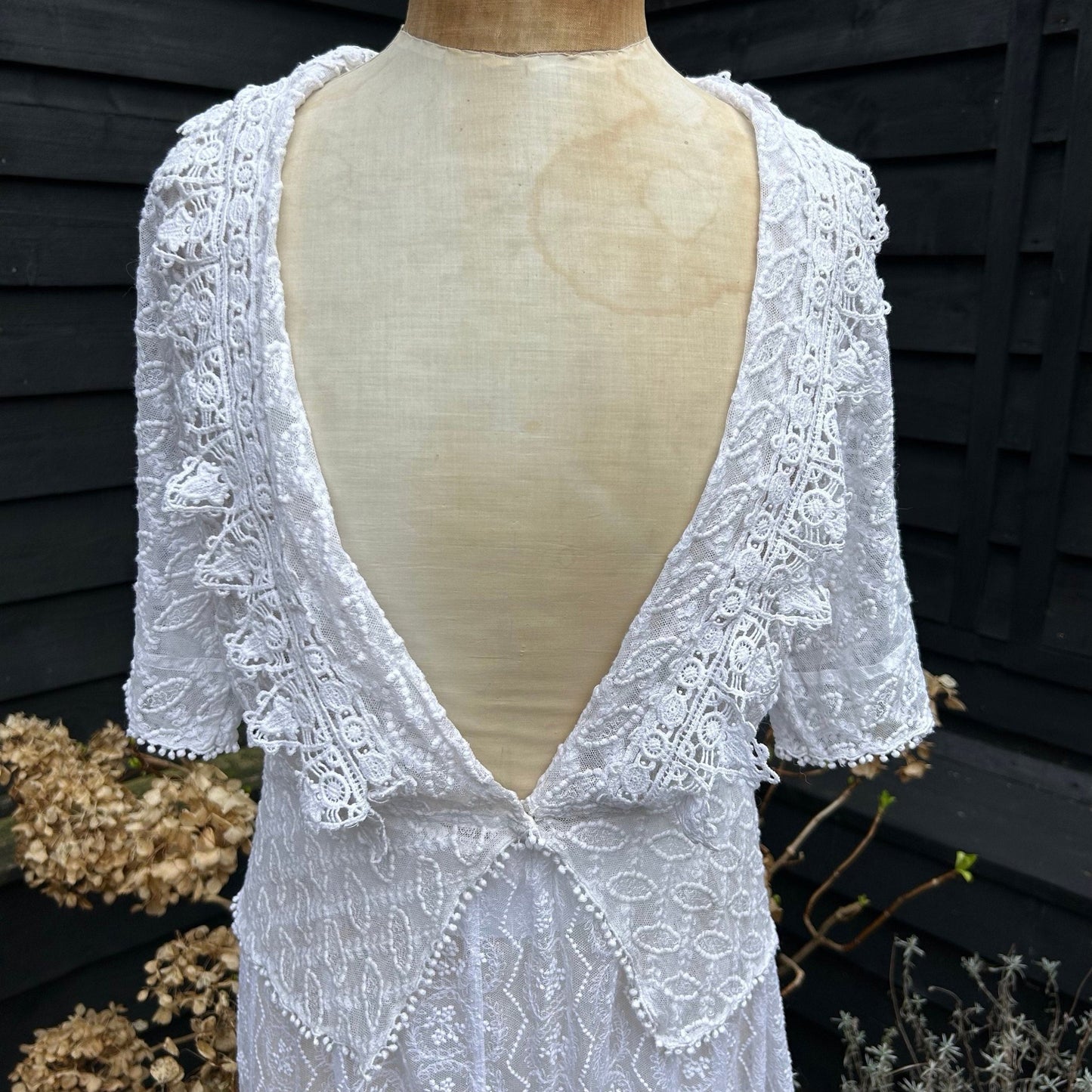 Vintage sheer Embroidered Tulle bridal Wedding Jacket, Lace Collar - Splendid Vintage World